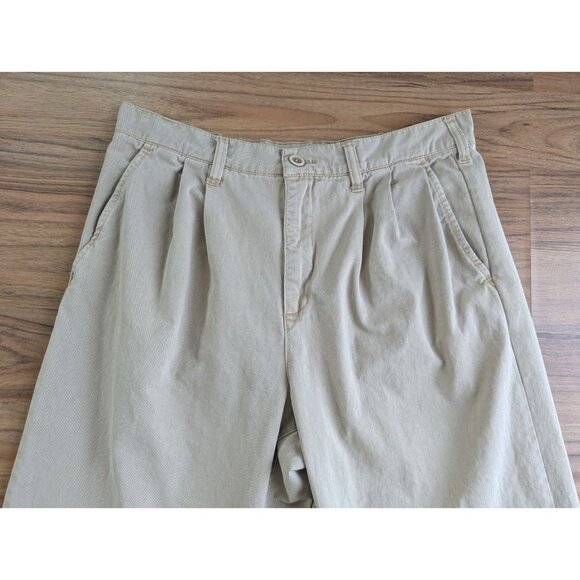 Pistola Wide Leg Pants 30 High Rise Tan Cotton Pleated Khakis Sesame A4 - Picture 4 of 13